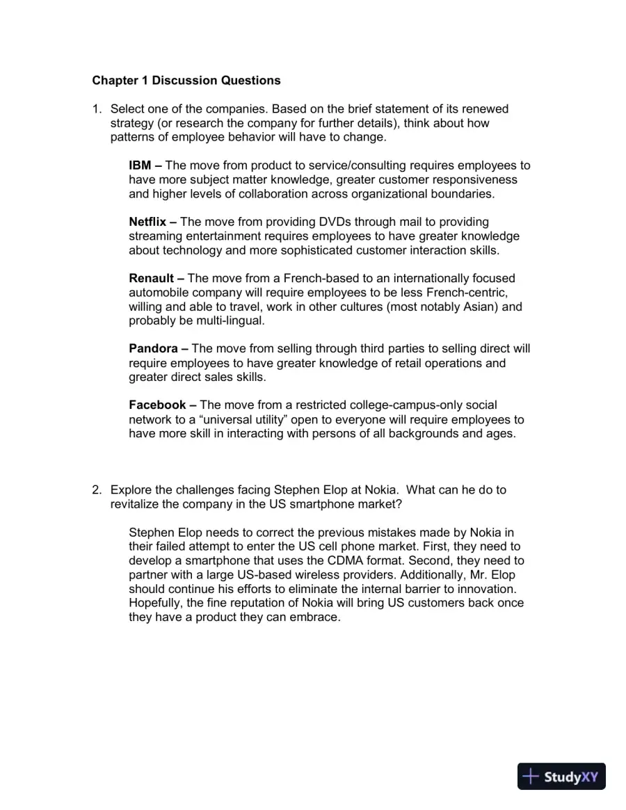 Solution Manual for Implementing Organizational Change: Theory Into Practice, 3rd Edition, page 12