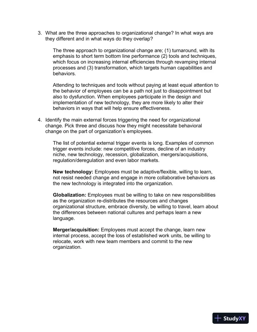 Solution Manual for Implementing Organizational Change: Theory Into Practice, 3rd Edition, page 13