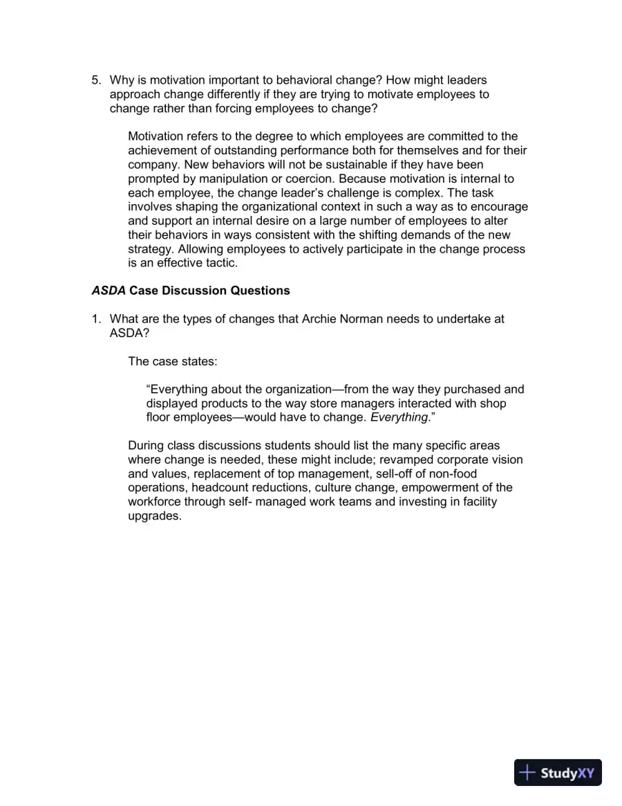 Solution Manual for Implementing Organizational Change: Theory Into Practice, 3rd Edition, page 14
