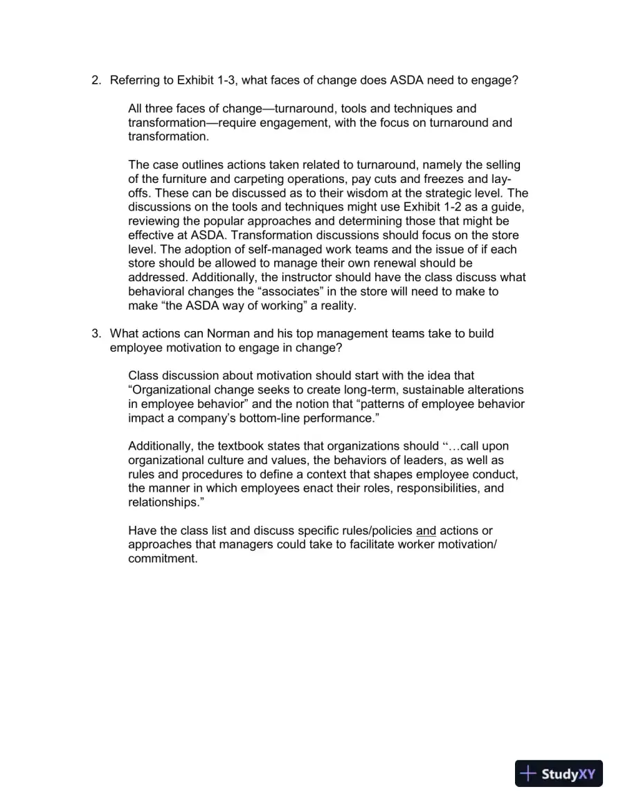 Solution Manual for Implementing Organizational Change: Theory Into Practice, 3rd Edition, page 15
