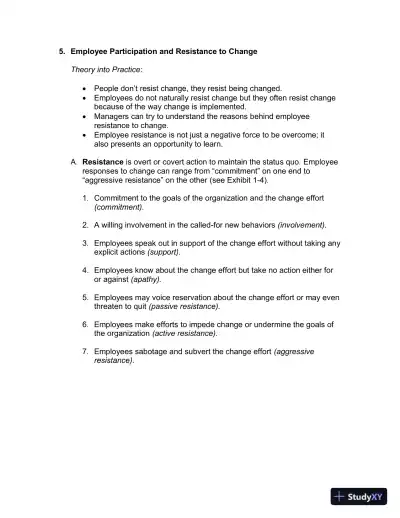 Solution Manual for Implementing Organizational Change: Theory Into Practice, 3rd Edition - Page 7 preview image