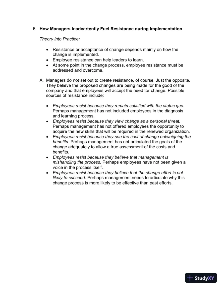 Solution Manual for Implementing Organizational Change: Theory Into Practice, 3rd Edition, page 8