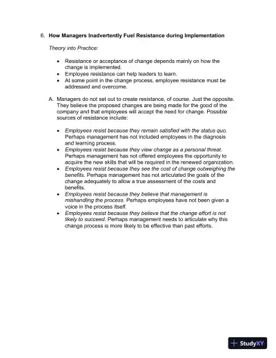 Solution Manual for Implementing Organizational Change: Theory Into Practice, 3rd Edition - Page 8 preview image