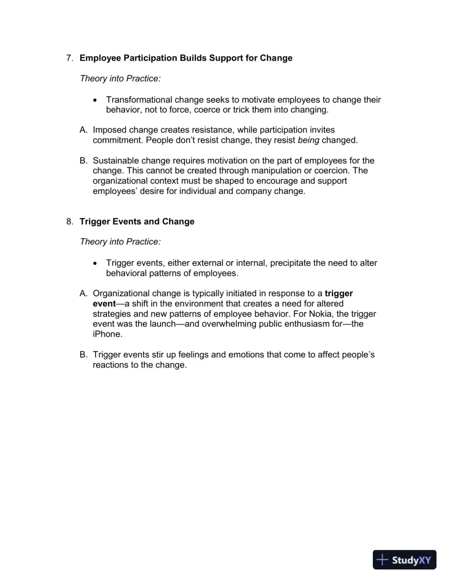 Solution Manual for Implementing Organizational Change: Theory Into Practice, 3rd Edition, page 9