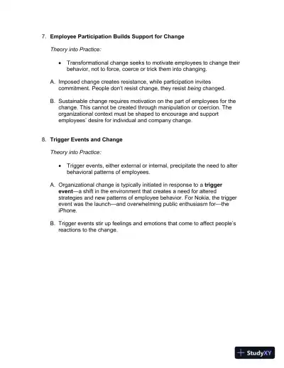 Solution Manual for Implementing Organizational Change: Theory Into Practice, 3rd Edition - Page 9 preview image