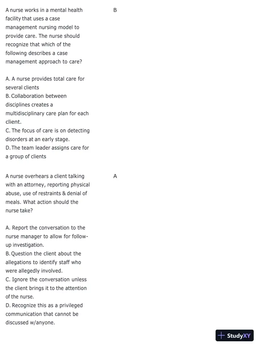 ATI RN Leadership Proctored Focus Exam With Answers (76 Solved Questions), page 5