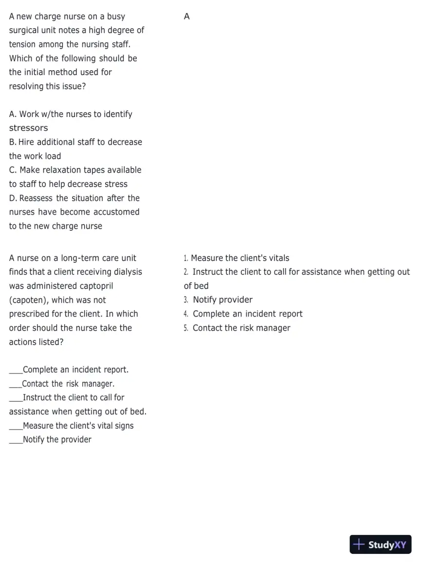 ATI RN Leadership Proctored Focus Exam With Answers (76 Solved Questions), page 8