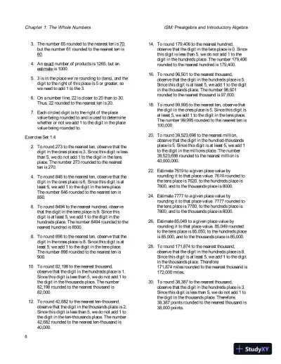 Solution Manual for Prealgebra and Introductory Algebra, 5th Edition - Page 11 preview image