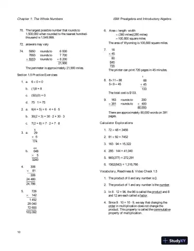 Solution Manual for Prealgebra and Introductory Algebra, 5th Edition - Page 13 preview image