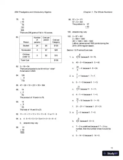 Solution Manual for Prealgebra and Introductory Algebra, 5th Edition - Page 16 preview image