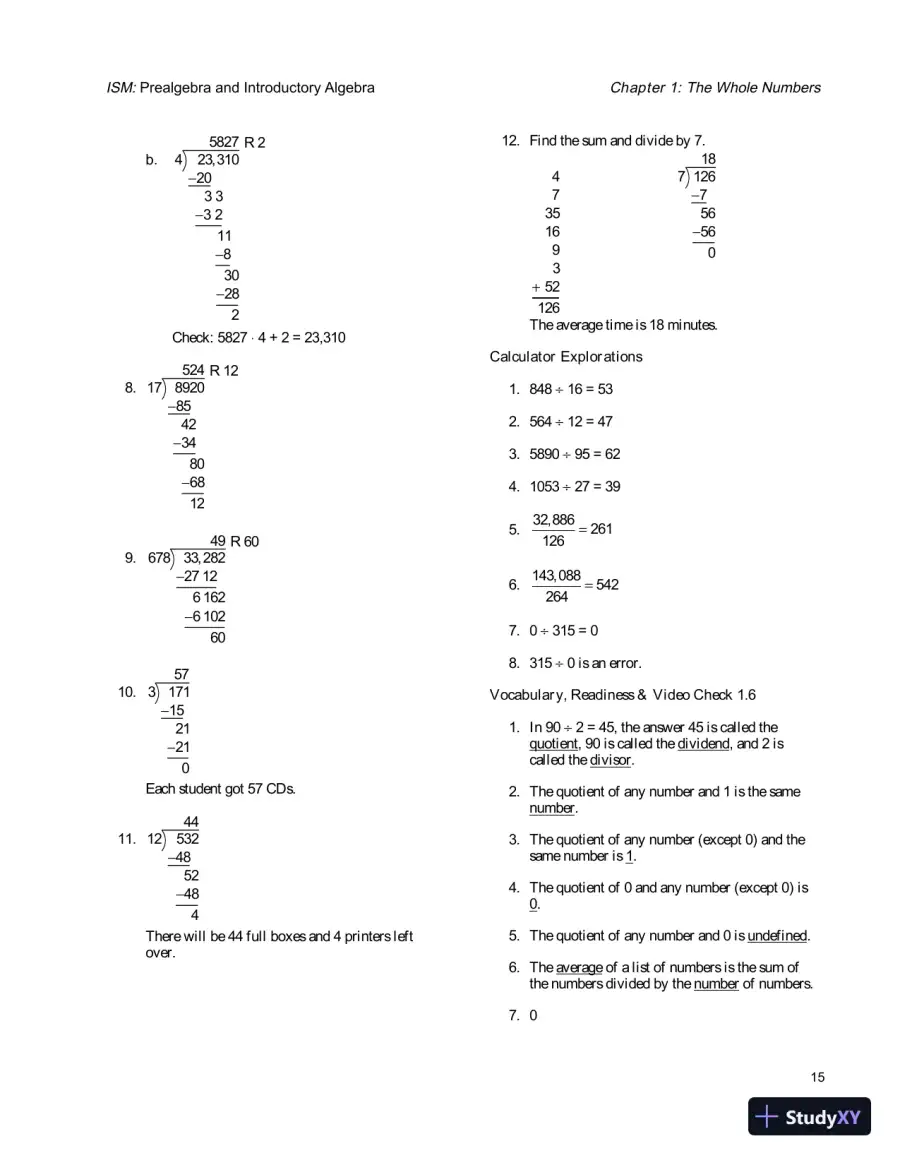 Solution Manual for Prealgebra and Introductory Algebra, 5th Edition, page 18