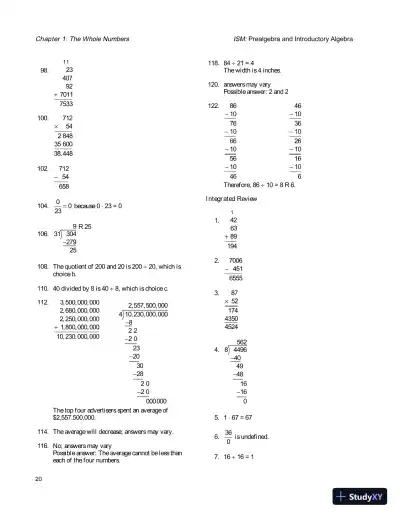 Solution Manual for Prealgebra and Introductory Algebra, 5th Edition - Page 23 preview image