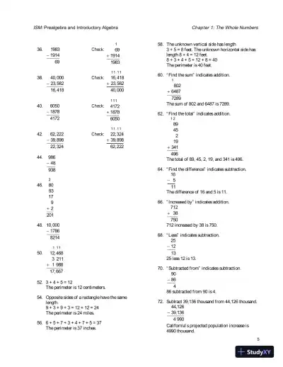 Solution Manual for Prealgebra and Introductory Algebra, 5th Edition - Page 8 preview image