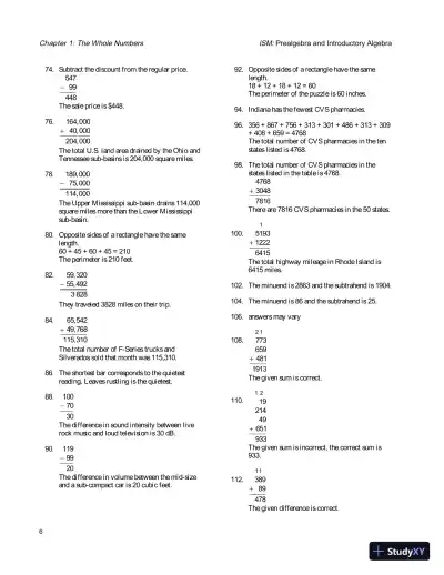 Solution Manual for Prealgebra and Introductory Algebra, 5th Edition - Page 9 preview image