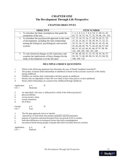 Development Through Life: A Psychosocial Approach 11th Edition Test Bank - Page 1 preview image