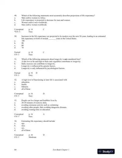Development Through Life: A Psychosocial Approach 11th Edition Test Bank - Page 11 preview image
