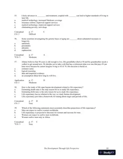 Development Through Life: A Psychosocial Approach 11th Edition Test Bank - Page 12 preview image