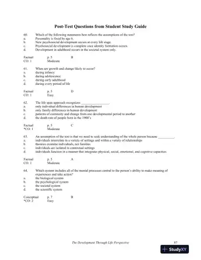 Development Through Life: A Psychosocial Approach 11th Edition Test Bank - Page 14 preview image
