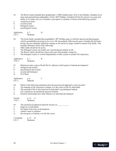 Development Through Life: A Psychosocial Approach 11th Edition Test Bank - Page 15 preview image