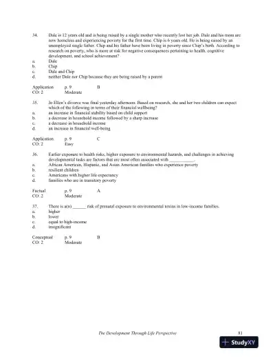 Development Through Life: A Psychosocial Approach 11th Edition Test Bank - Page 8 preview image