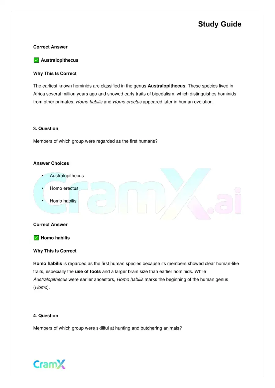 Biology - Human Evolution, page 2