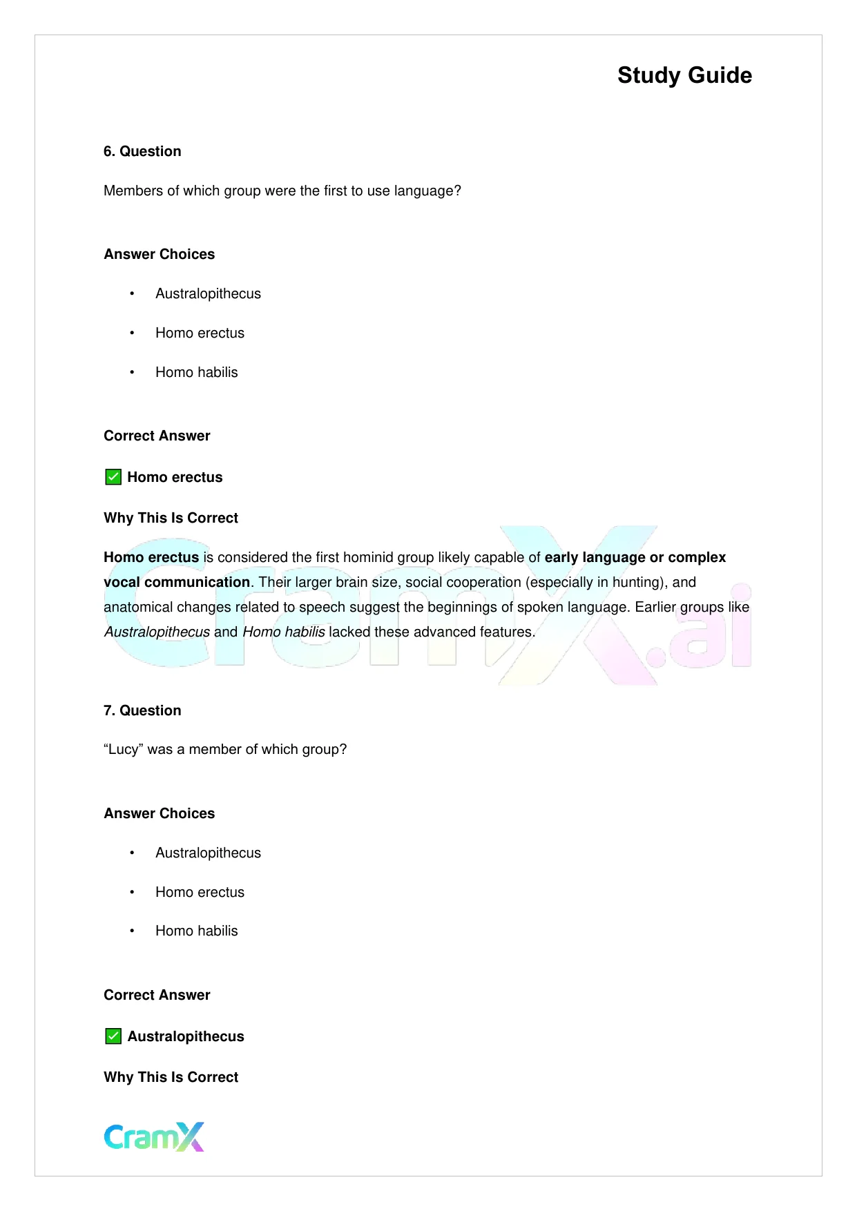 Biology - Human Evolution - Page 4 preview image