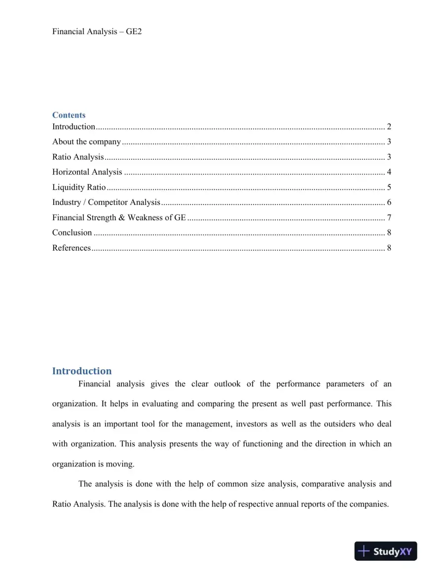 Financial Analysis - GE1, page 3