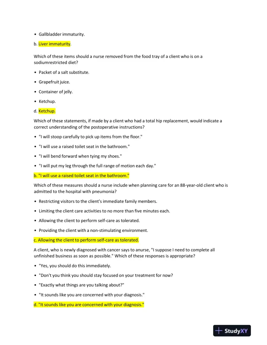 2020 ATI PN Exit Exam with Answers (148 Solved Questions), page 10