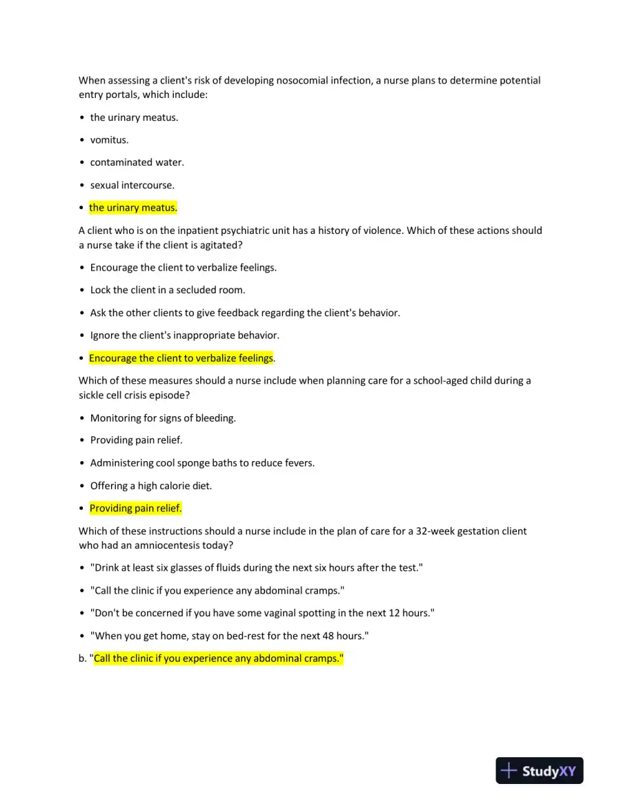 2020 ATI PN Exit Exam with Answers (148 Solved Questions), page 3