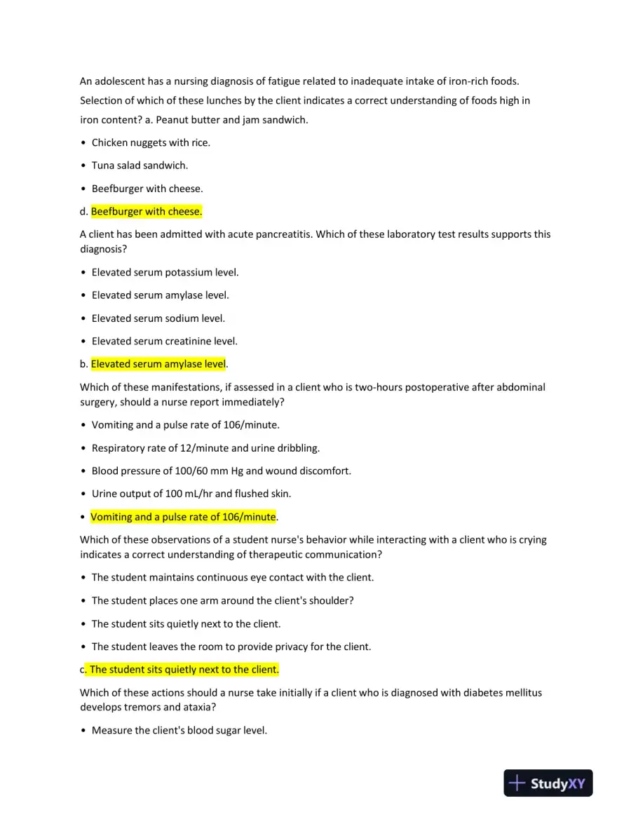 2020 ATI PN Exit Exam with Answers (148 Solved Questions), page 4