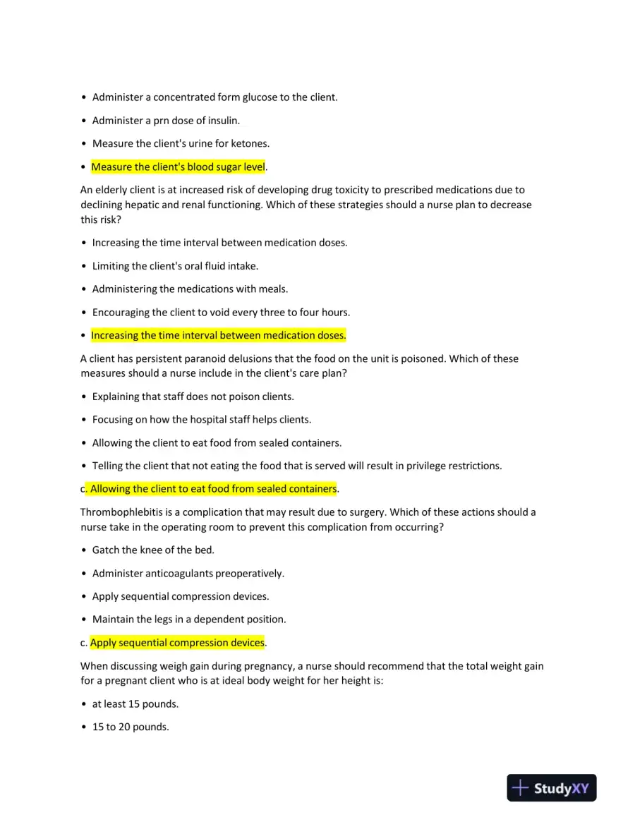 2020 ATI PN Exit Exam with Answers (148 Solved Questions), page 5