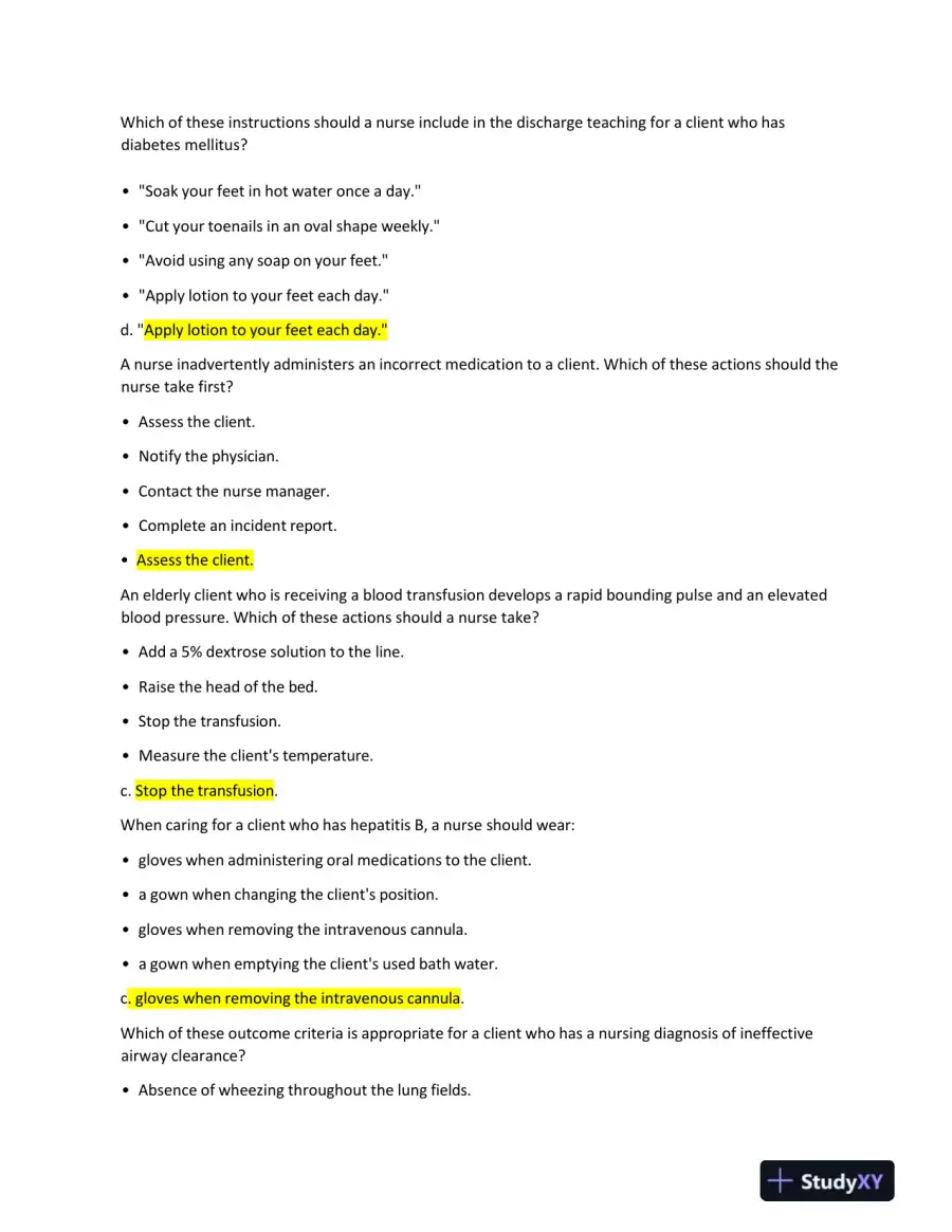 2020 ATI PN Exit Exam with Answers (148 Solved Questions), page 8
