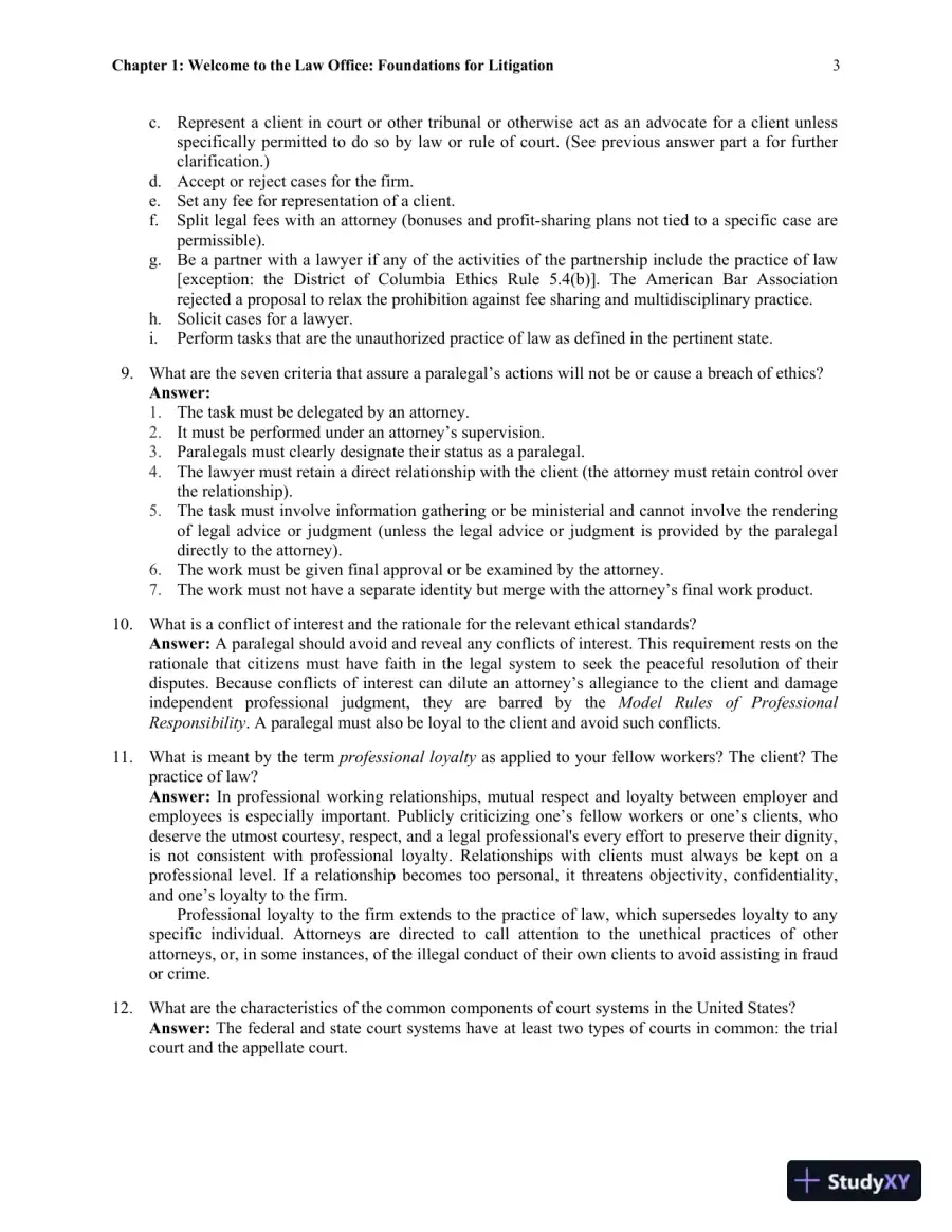 Solution Manual For The Litigation Paralegal: A Systems Approach, 6th Edition, page 10