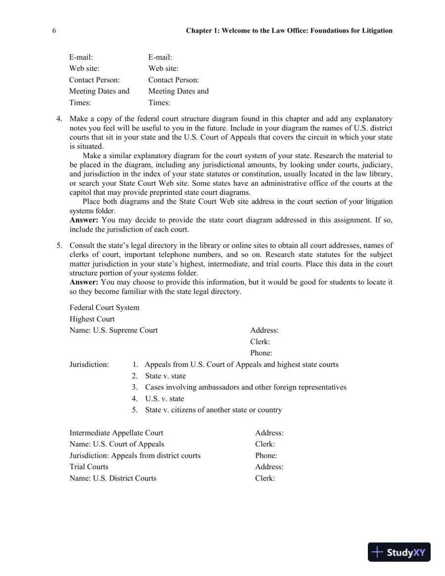 Solution Manual For The Litigation Paralegal: A Systems Approach, 6th Edition, page 13