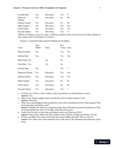 Solution Manual For The Litigation Paralegal: A Systems Approach, 6th Edition - Page 16 preview image