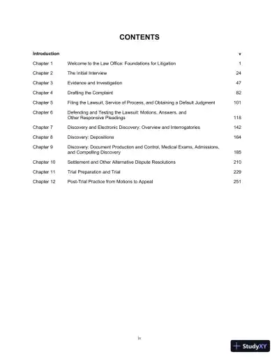 Solution Manual For The Litigation Paralegal: A Systems Approach, 6th Edition - Page 3 preview image