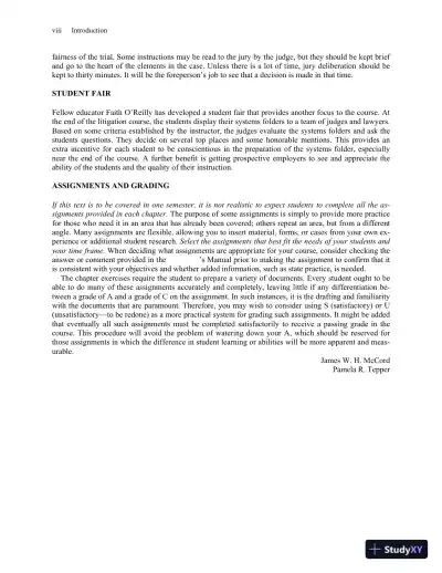 Solution Manual For The Litigation Paralegal: A Systems Approach, 6th Edition - Page 7 preview image