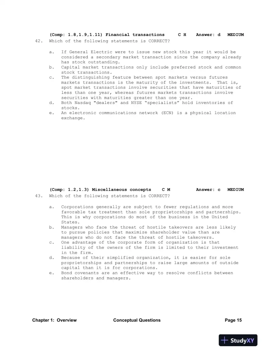 Financial Management: Theory And Practice, 2nd Edition Test Bank, page 16