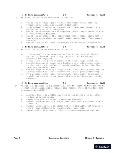Financial Management: Theory And Practice, 2nd Edition Test Bank - Page 5 preview image