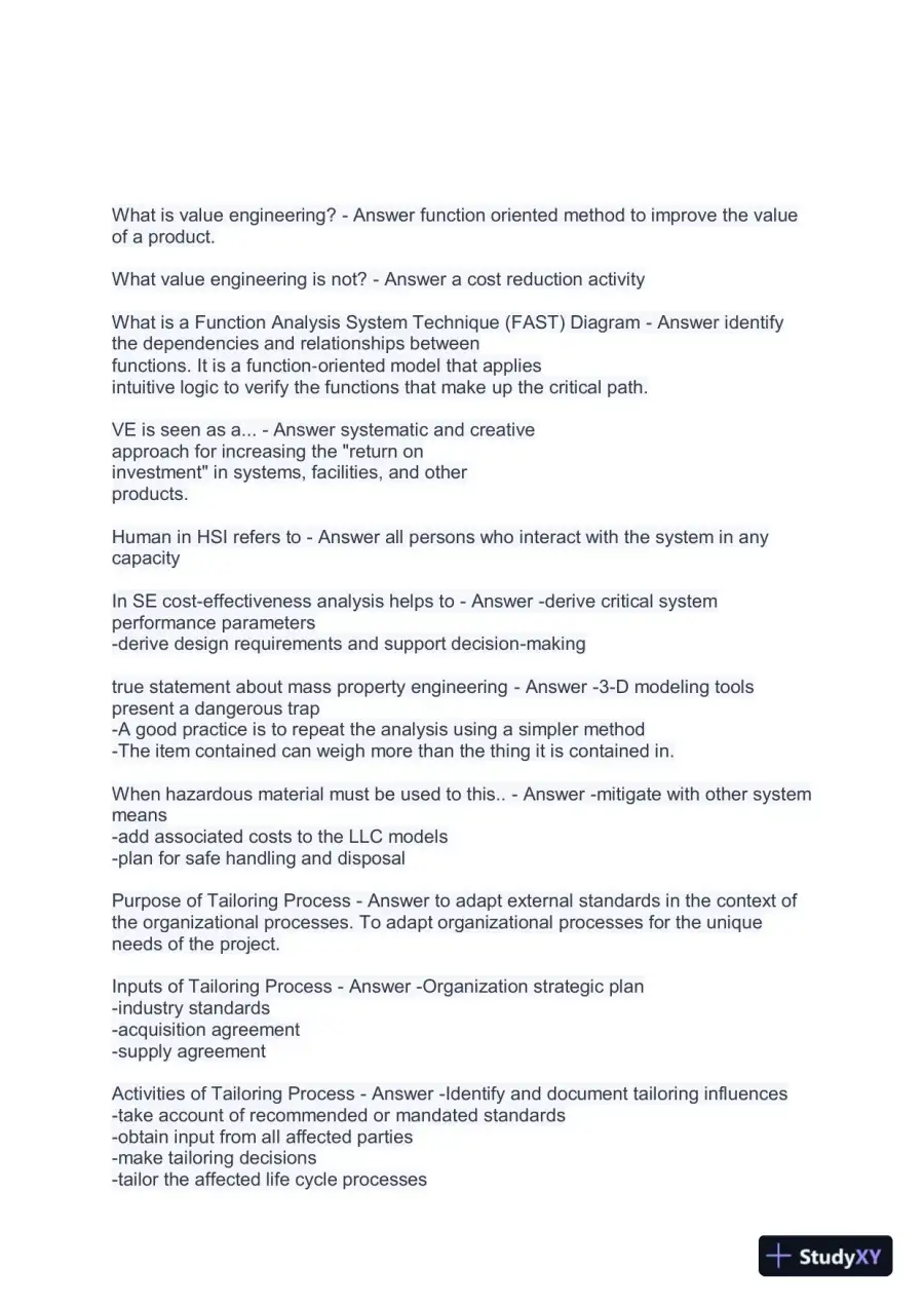 INCOSE Management CSEP Test With Answers (303 Solved Questions), page 7