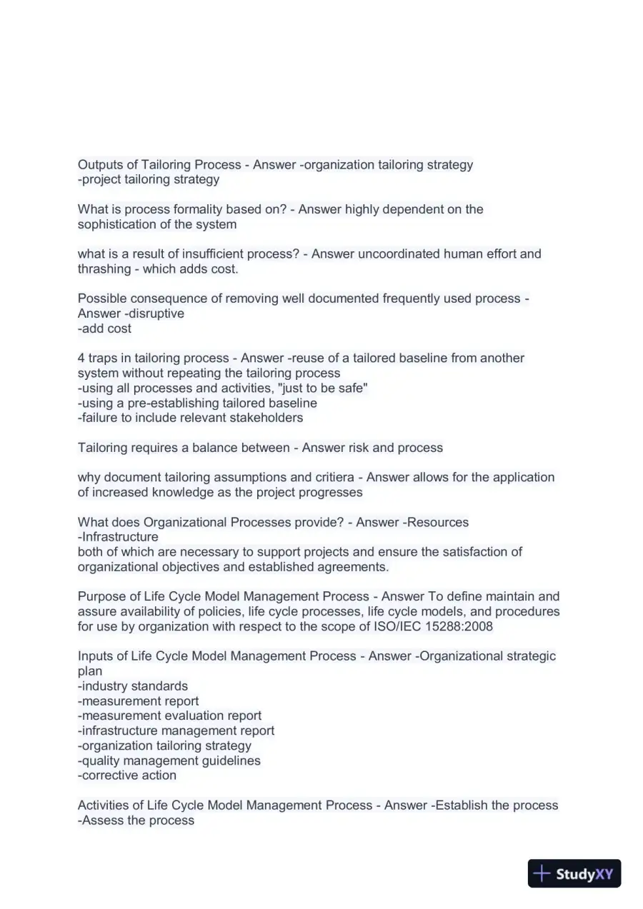 INCOSE Management CSEP Test With Answers (303 Solved Questions), page 8
