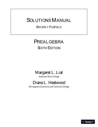 Solution Manual for Prealgebra, 6th Edition - Page 1 preview image