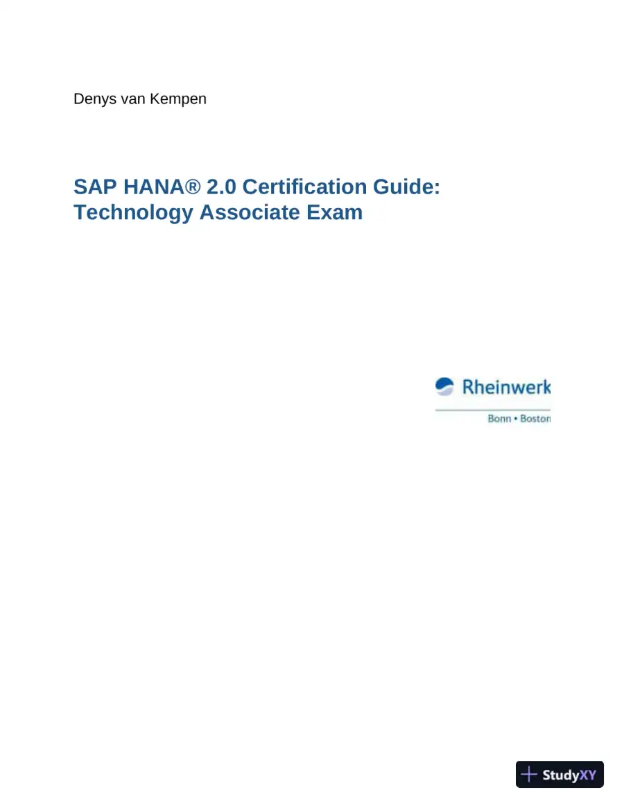 SAP HANA 2.0 Certification Guide: Technology Associate Exam (2021), page 3
