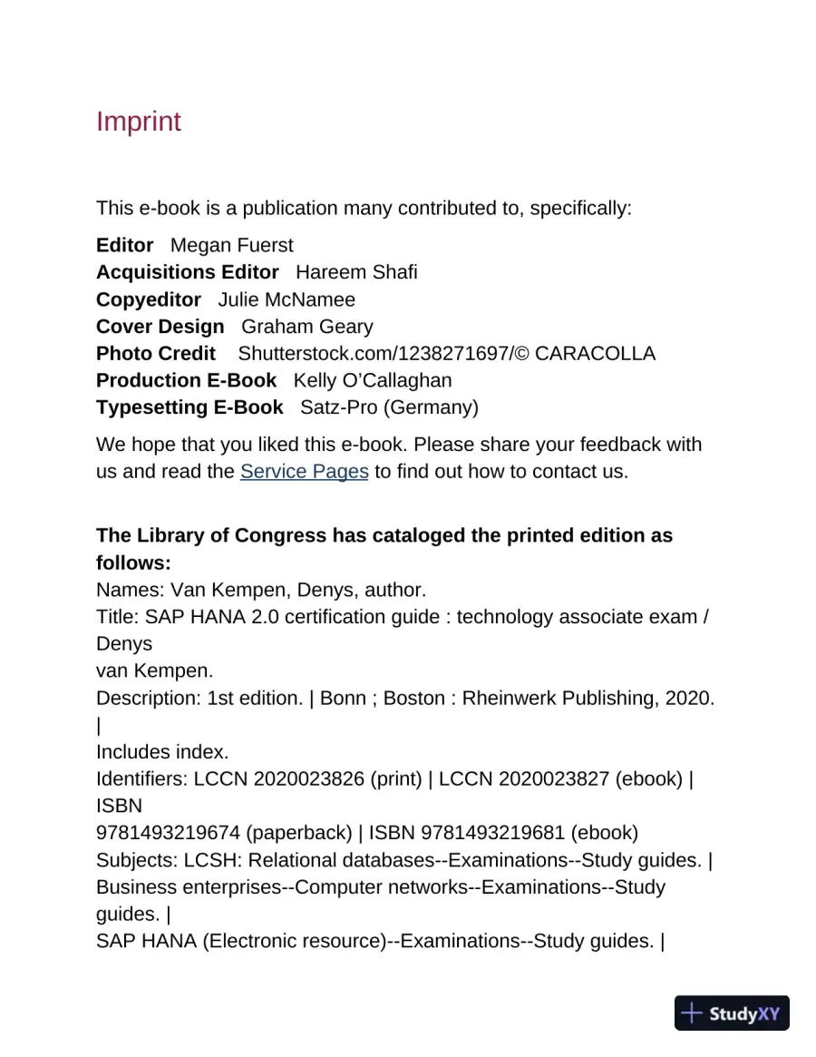 SAP HANA 2.0 Certification Guide: Technology Associate Exam (2021), page 4