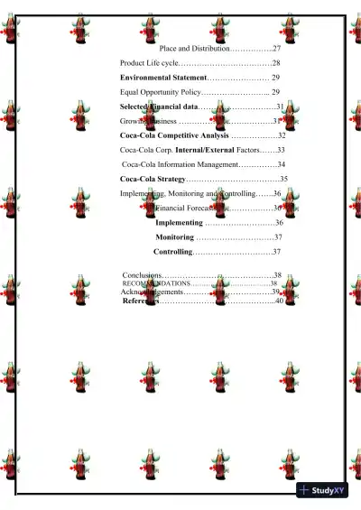 ITGD4105.101 : Information Technology Planning and Management plan about Coca-Cola Company - Page 5 preview image
