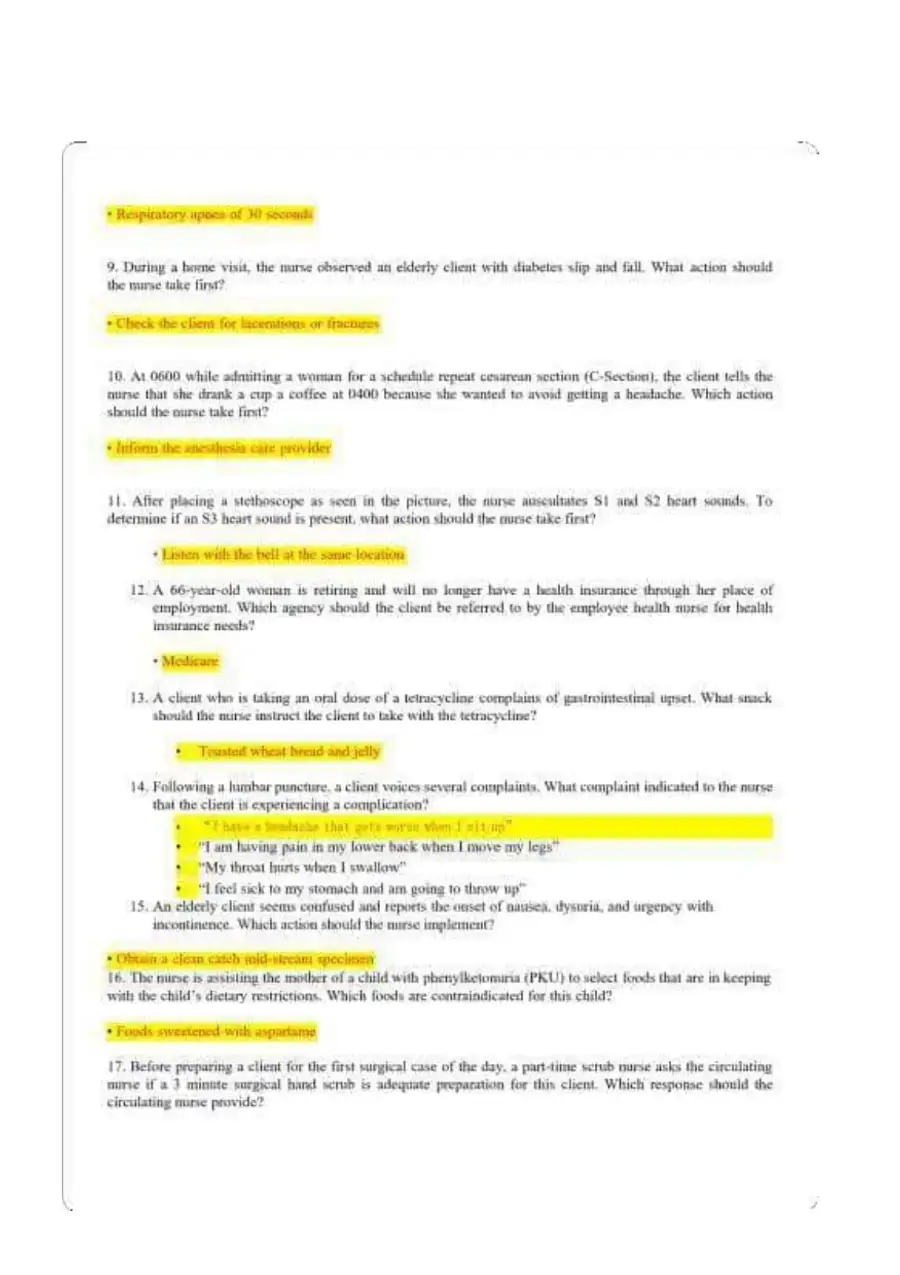 2023-2024 HESI RN Clinical Analysis Exit Exam Version 1 to Version 7 NGN With Answers (67 Solved Questions), page 4