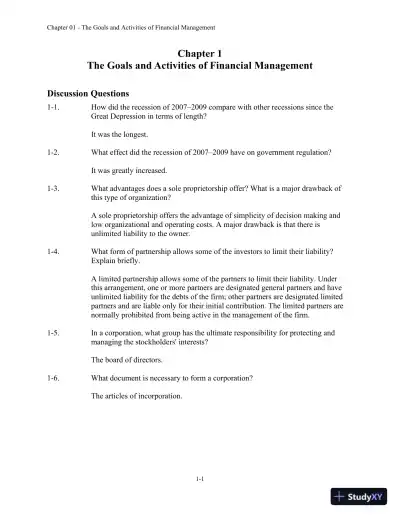 Corporate Finance Foundations Global Edition Solution Manual - Page 1 preview image