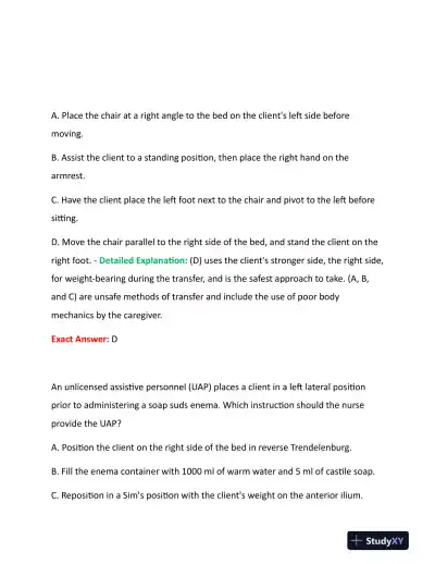 HESI Fundamentals Practice Exam With Answers (73 Solved Questions) - Page 11 preview image