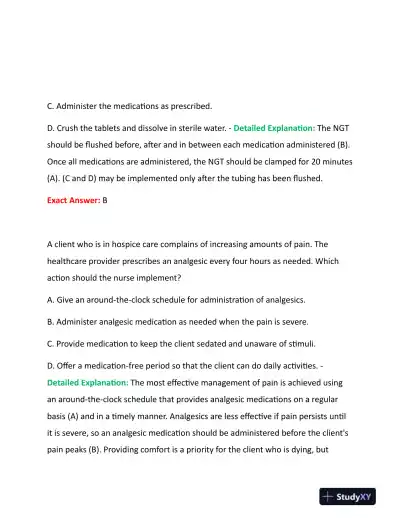 HESI Fundamentals Practice Exam With Answers (73 Solved Questions) - Page 3 preview image