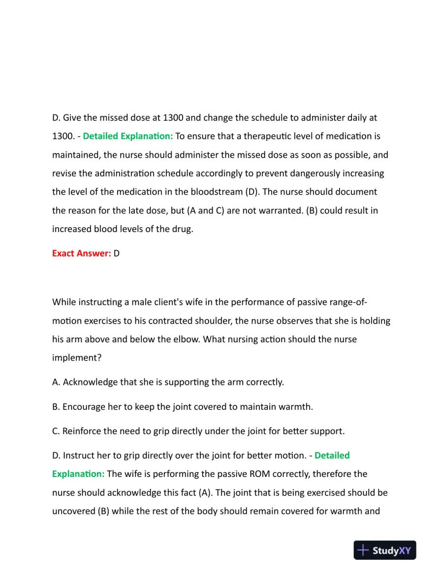 HESI Fundamentals Practice Exam With Answers (73 Solved Questions), page 6